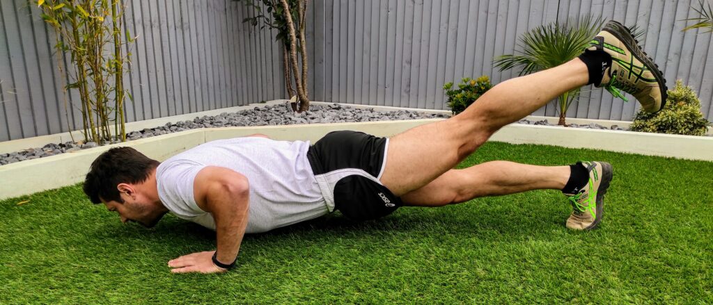 Person doing part of calisthenics workout plan