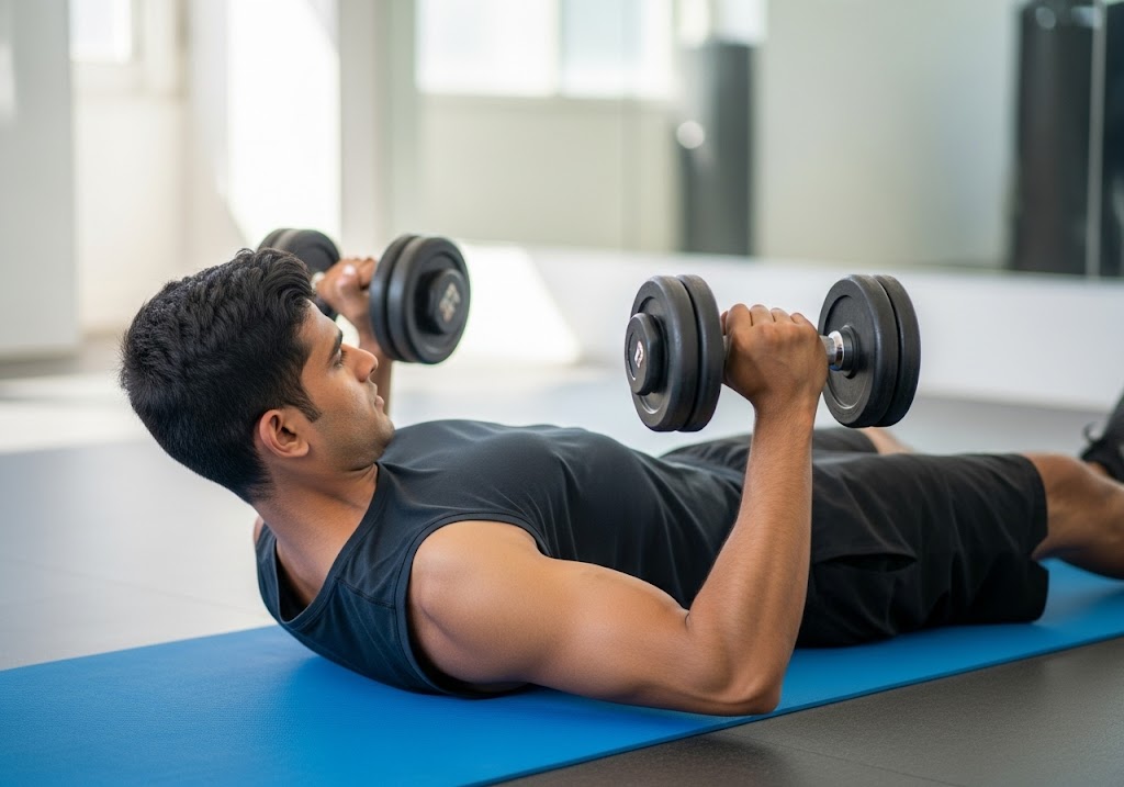 Chest and Tricep Workout with Dumbbells