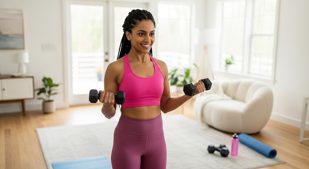 arm workout at home with dumbbells
