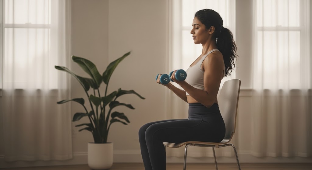 arm workout at home with dumbbells