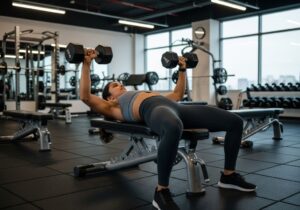 Bench Press Exercise with Dumbbell