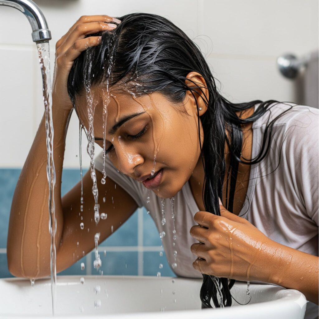 how to wash hair with hard water