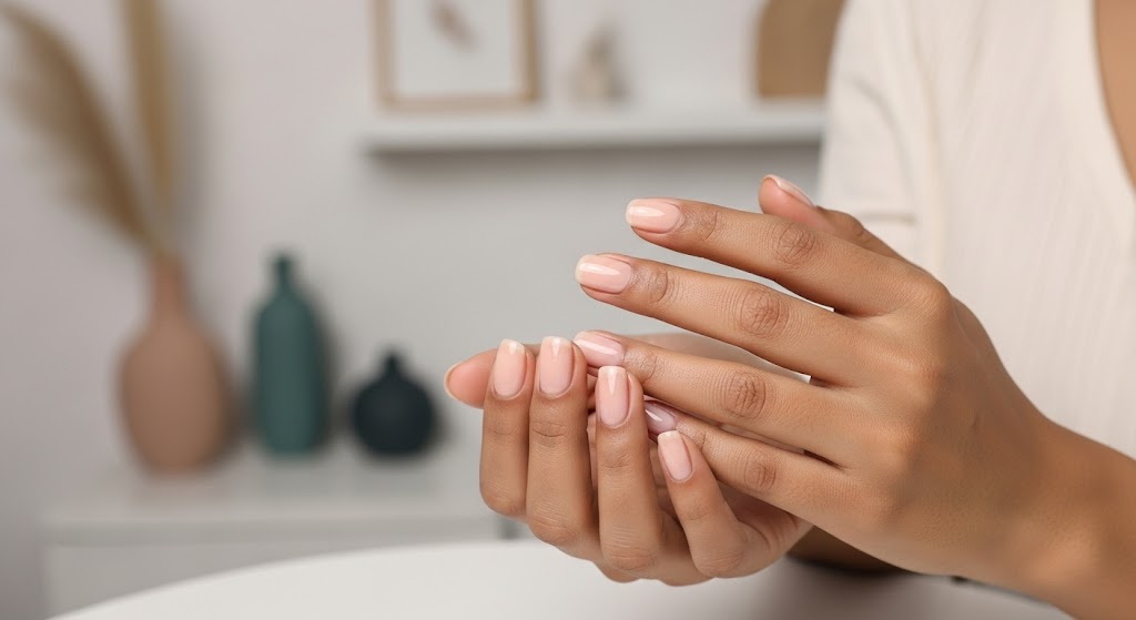 2. Gel Nail Extensions: For That Glossy Natural Finish