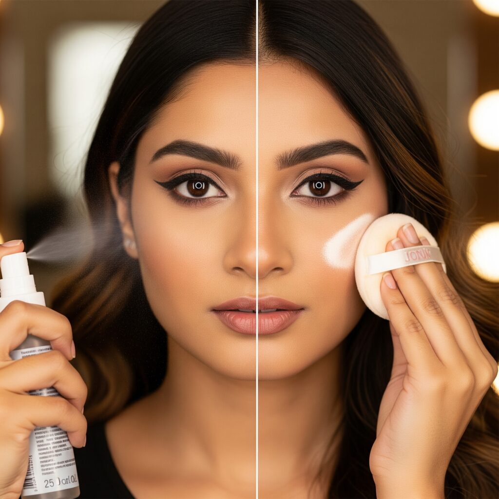 Setting Powder vs Setting Spray