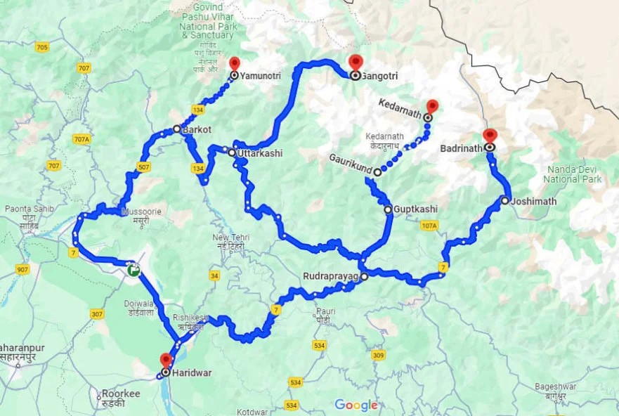 Char Dham Yatra Itinerary